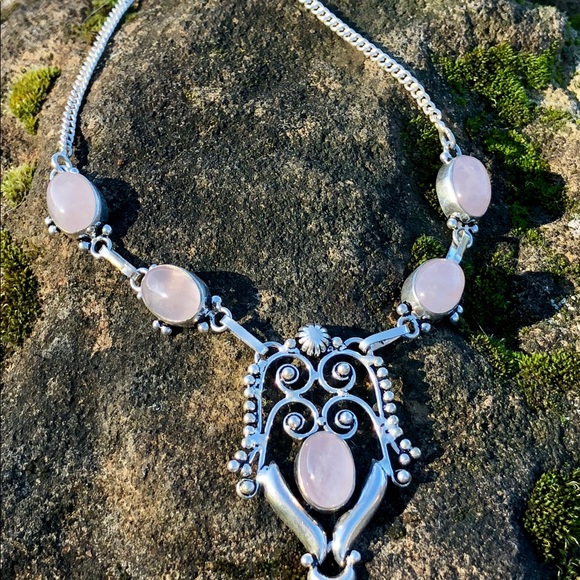 SOLD Rose quartz necklace - Picture 3 of 8